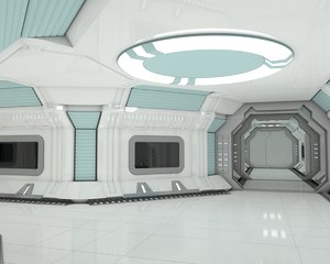 3D model spaceship interior modular