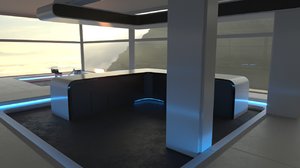 3D futuristic interior oblivion