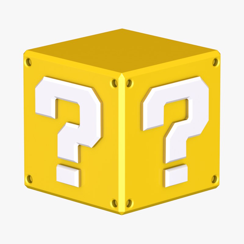 3D model yellow question block super mario - TurboSquid 1374380