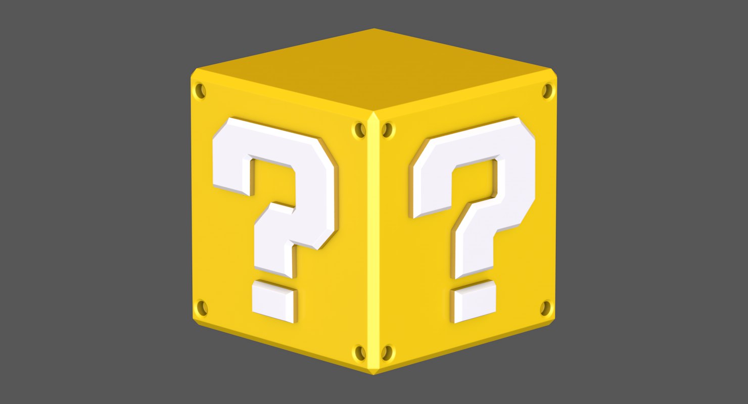 3D model yellow question block super mario - TurboSquid 1374380