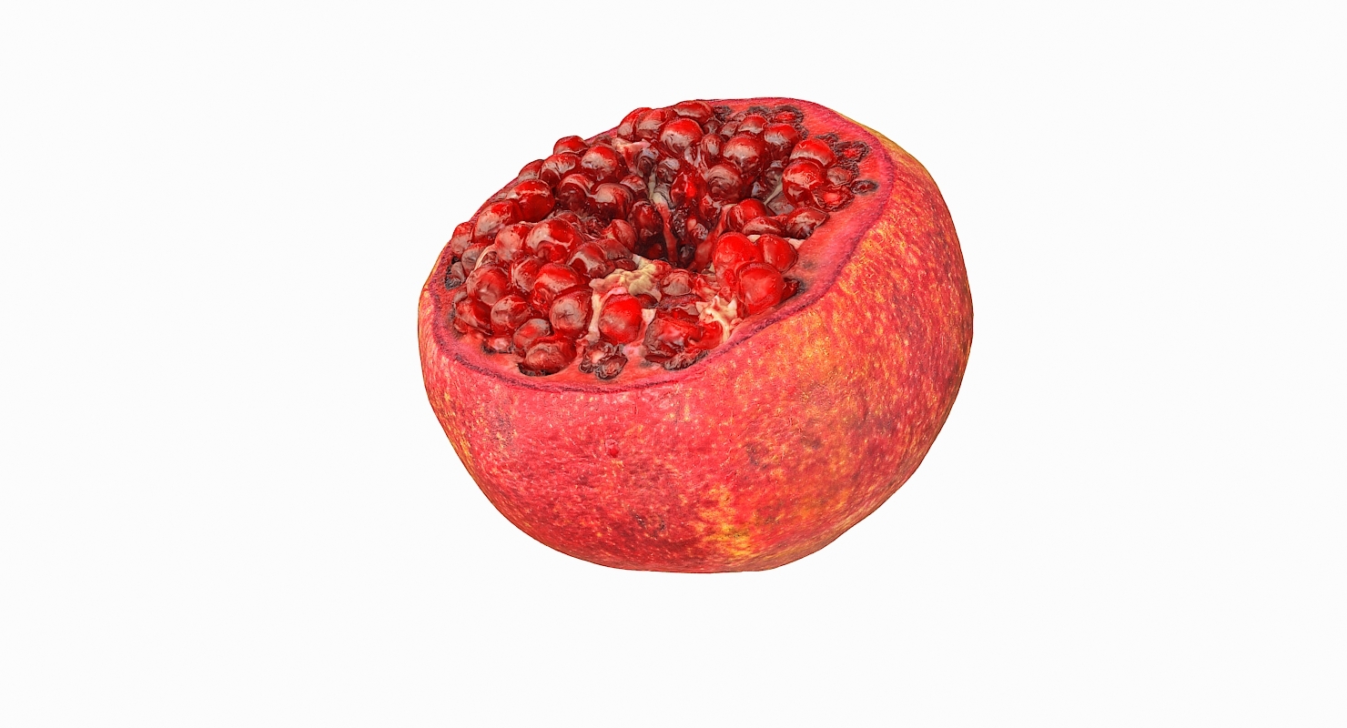 现实的一块打开的石榴3d模型