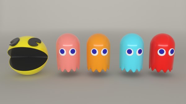 4人の幽霊を持つパックマン3dモデル Turbosquid