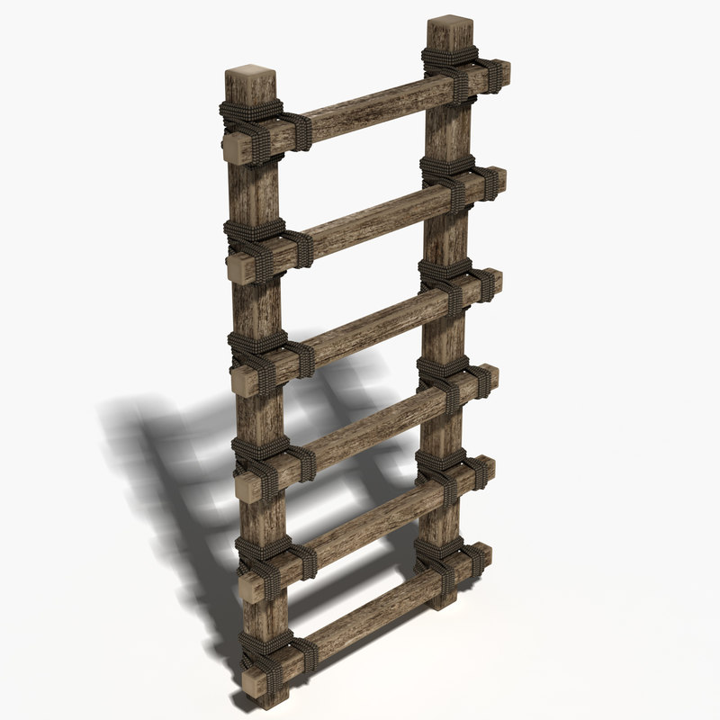 3D wooden ladder model TurboSquid 1374765