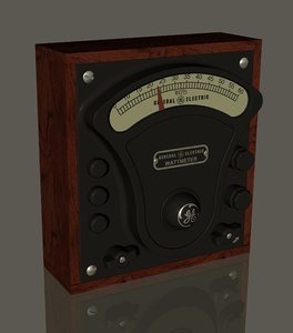 3D vintage ge watt meter