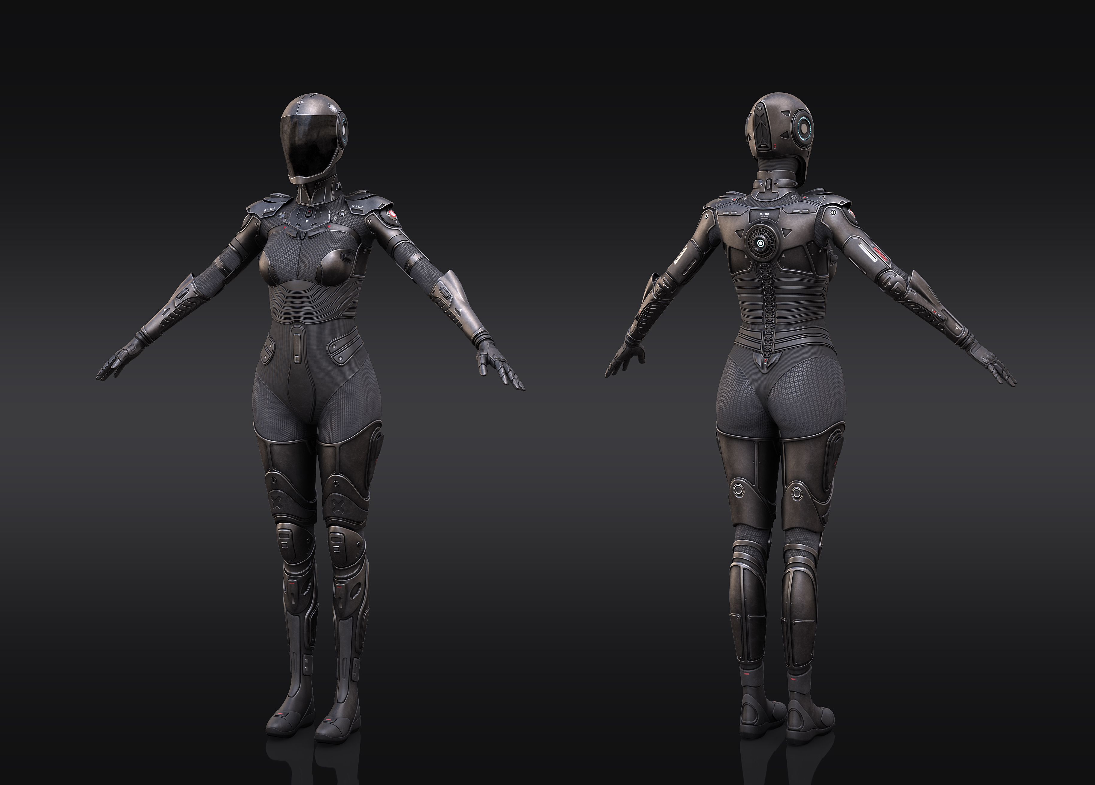 女性机器人3d模型