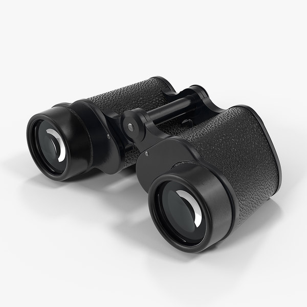 antique black military binoculars 3D model