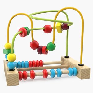 3D colorful wooden educational wire model