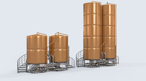brewery beer tanks 3D model