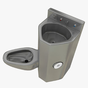 realistic prison toilet sink model