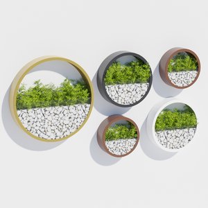 3D model wall planters