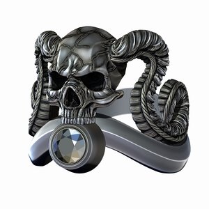 3D skull ring