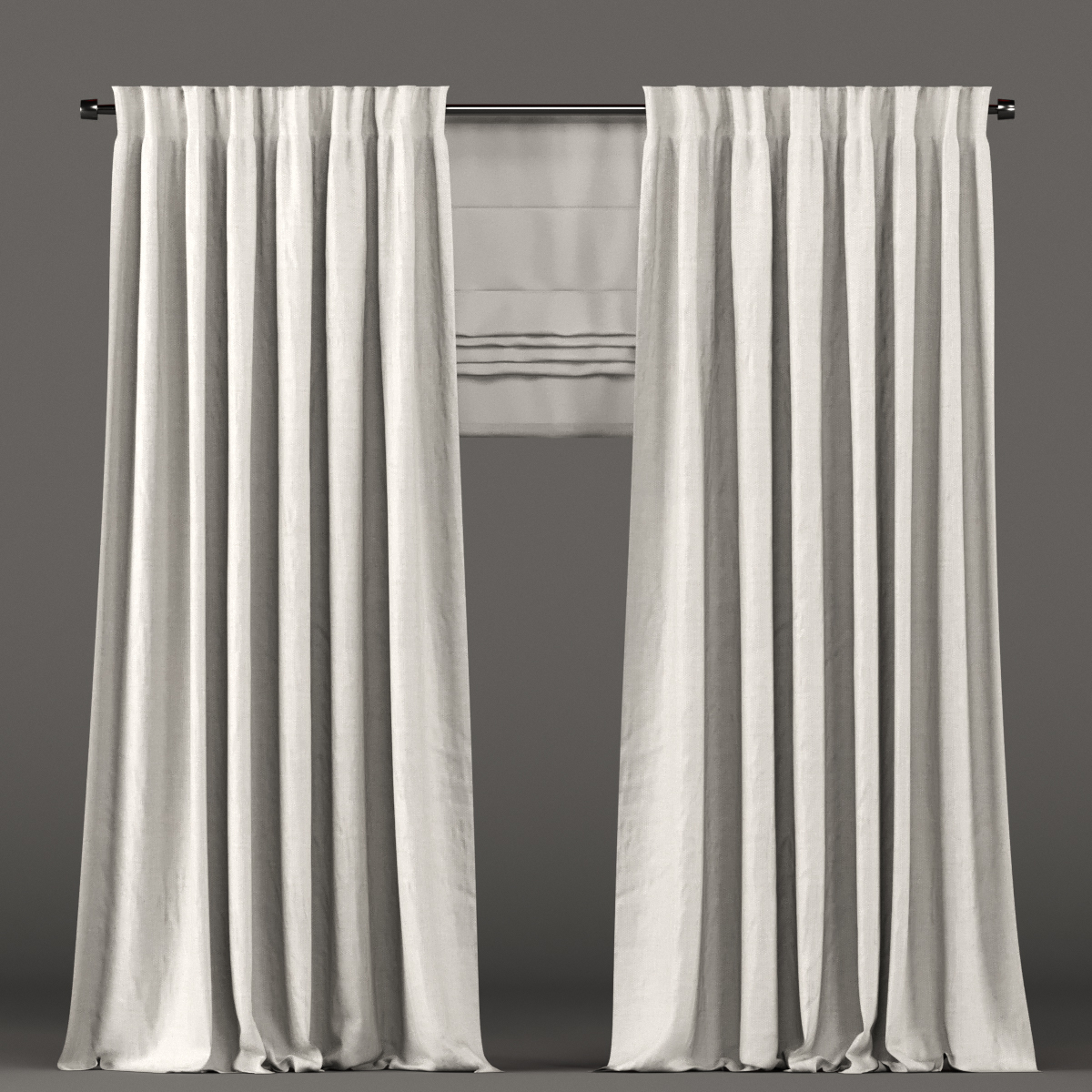 Blind Beige Curtain 3d Turbosquid 1375412