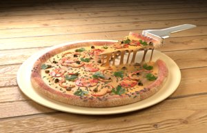 3D model pizza food snack
