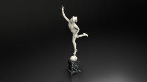 3D model mercury hermes god statue