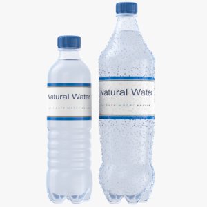 3D model real water bottles