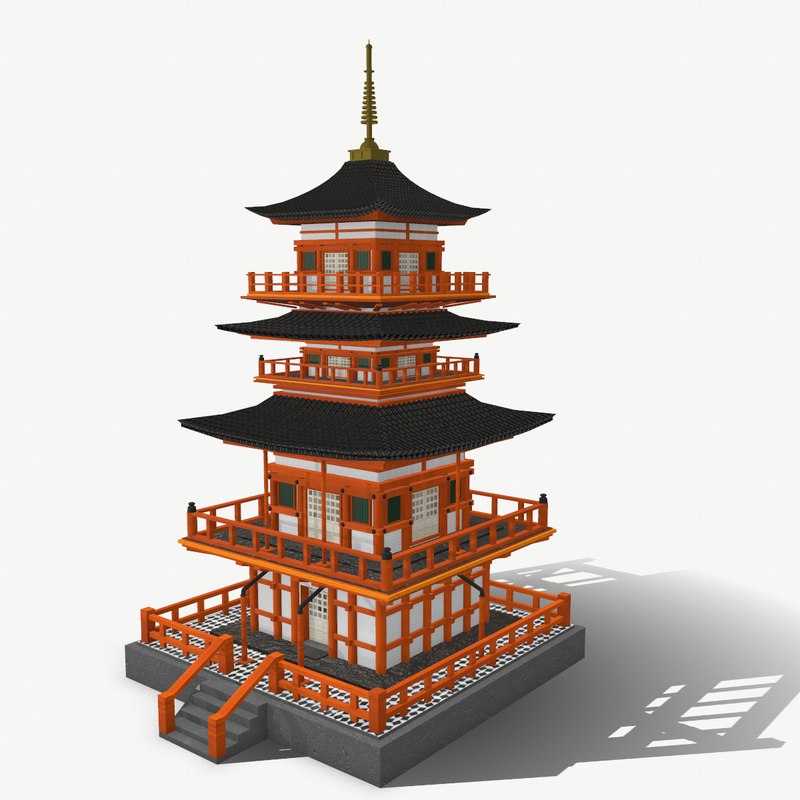 Free japanese temple 3D model TurboSquid 1375828