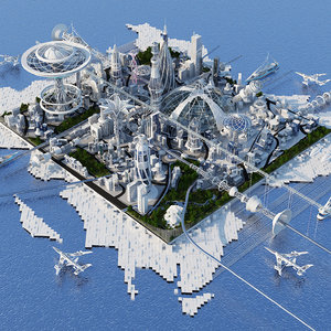 futuristic city 3D model