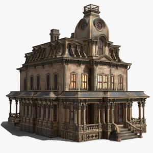 3D vintage victorian house