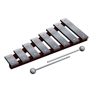 3D xylophone musical instrument percussion
