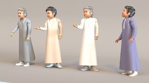3D arab boys real cloth simulation model