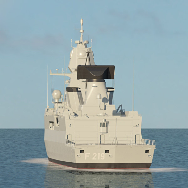 3D sachsen class frigate model TurboSquid 1376149