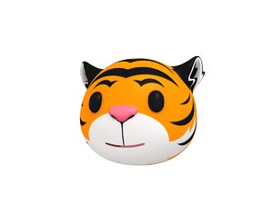 3D tiger head cartoon