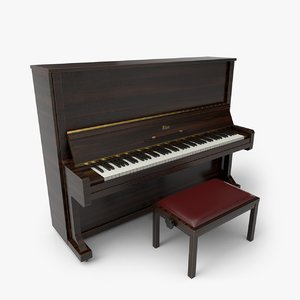 piano dark wood 3D model