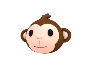 monkey head cartoon 3D model