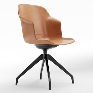 3D clop leather task chair model