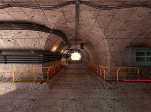 sci-fi tunnel scene 3D