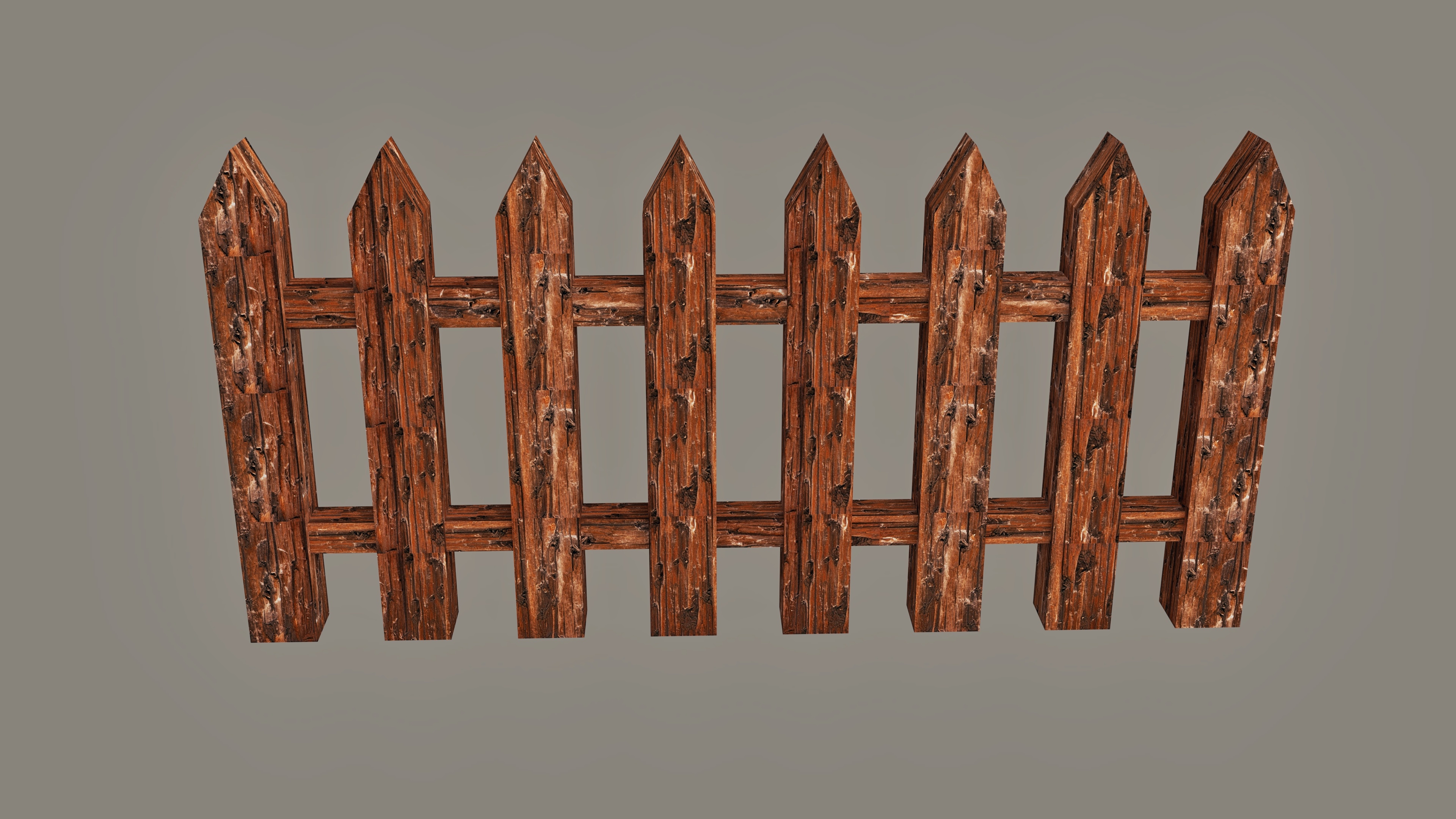 木栅栏包(10个栅栏)3d模型