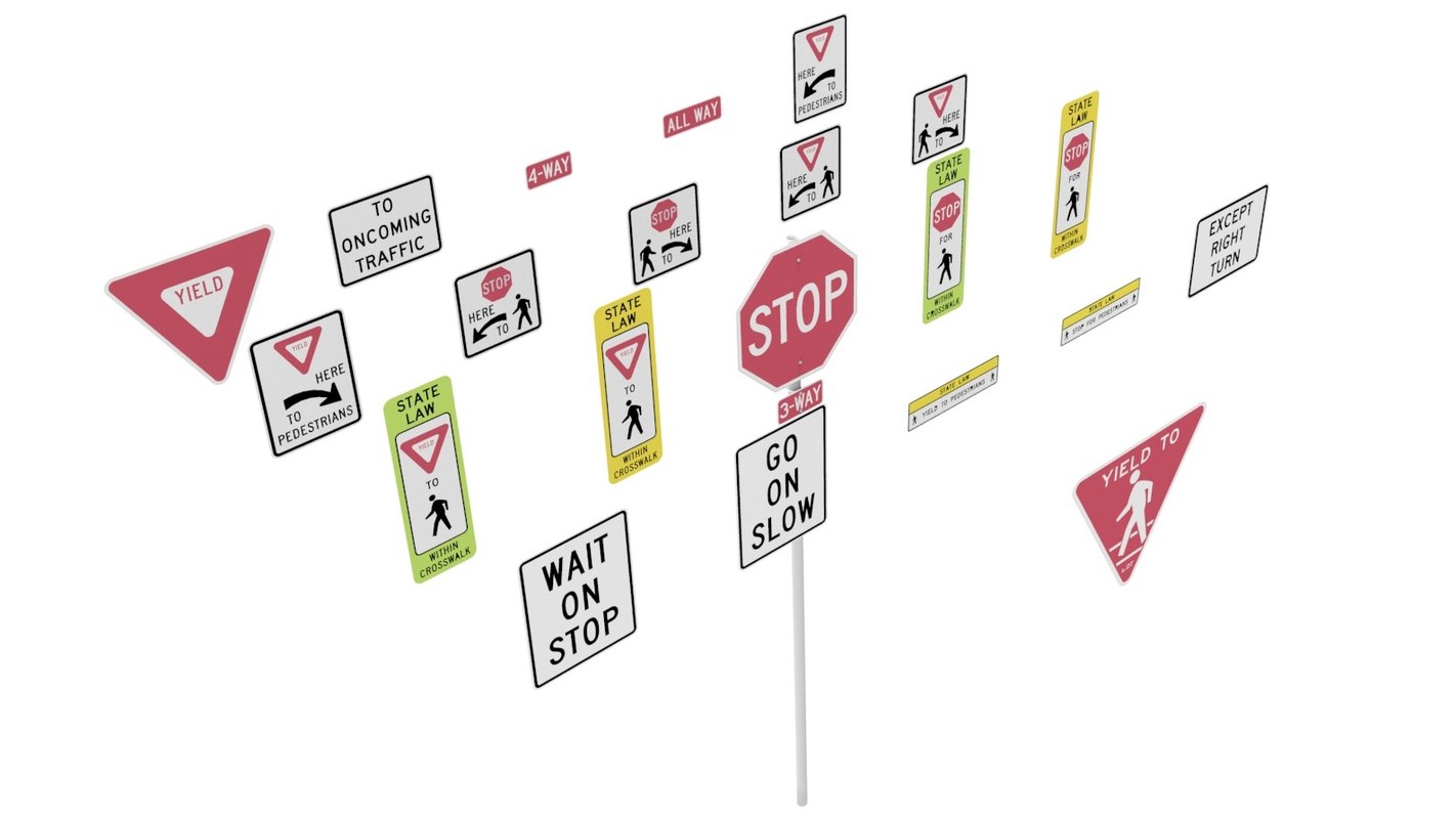 72 36 40. Road sign 3d model. R R sign USA.