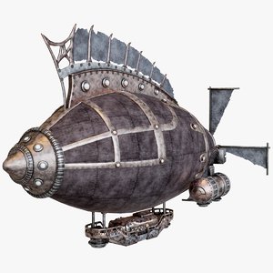 3d model steampunk airship