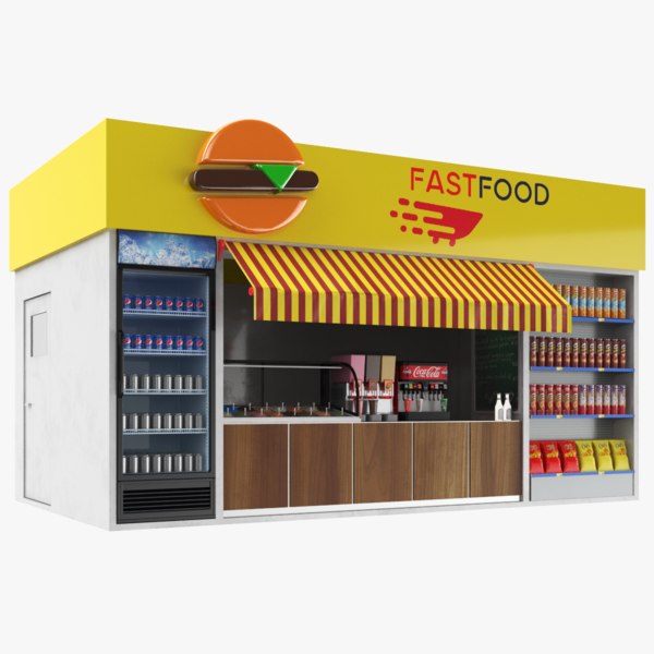 3D model food kiosk