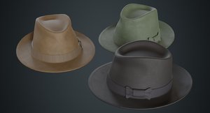 3D model fedora hat 2a