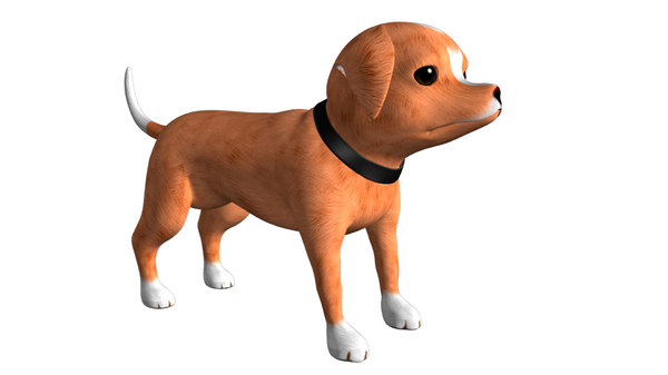 かわいい犬のキャラクターのリグとアニメーション3dモデル Turbosquid