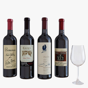 3D wine wineglass