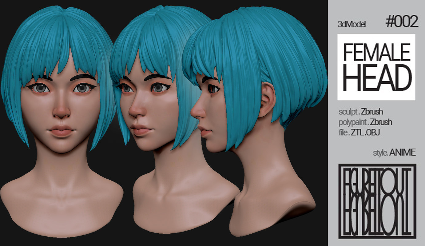 Anime head 3D model TurboSquid 1377331