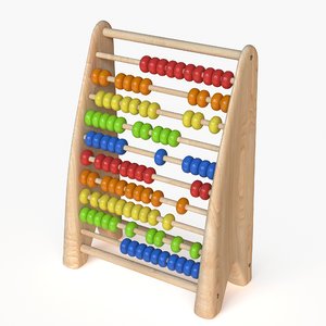 wooden educational counter 3D model