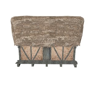thatched house separate 3D model