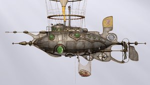 3D steampunk steam dieselpunk airship model