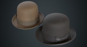 3D model bowler hat 2b