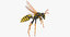 paper wasp rigged 3D model
