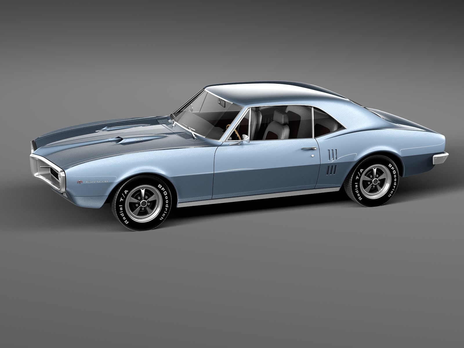 3d model of pontiac firebird antique