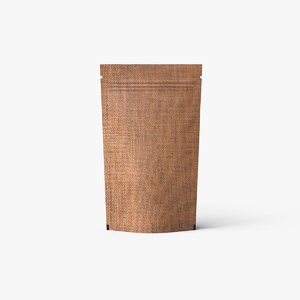 stand jute look pouch 3D model