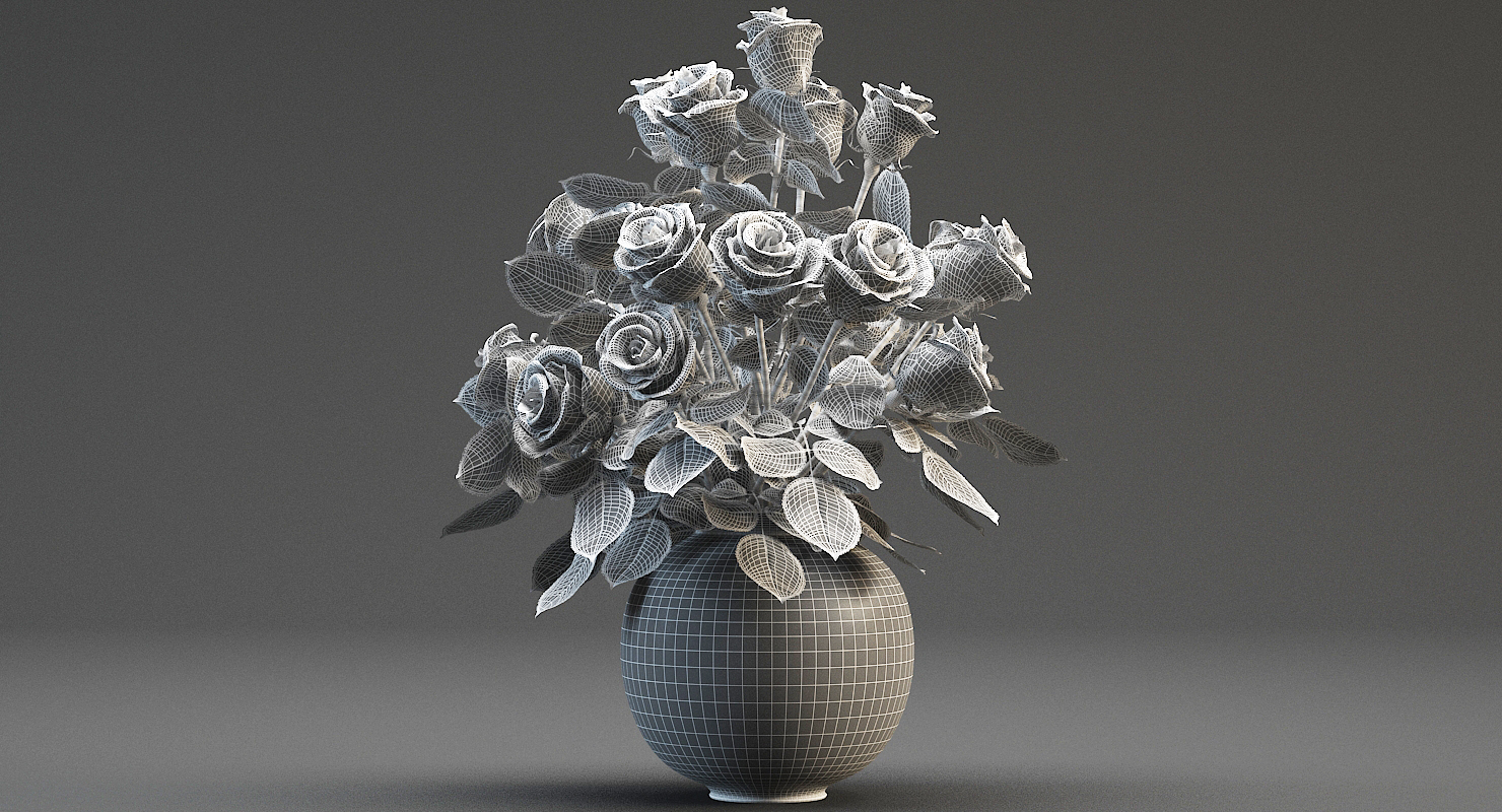 玫瑰花束3d模型