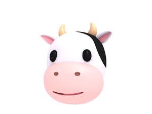 cow head cartoon 3D