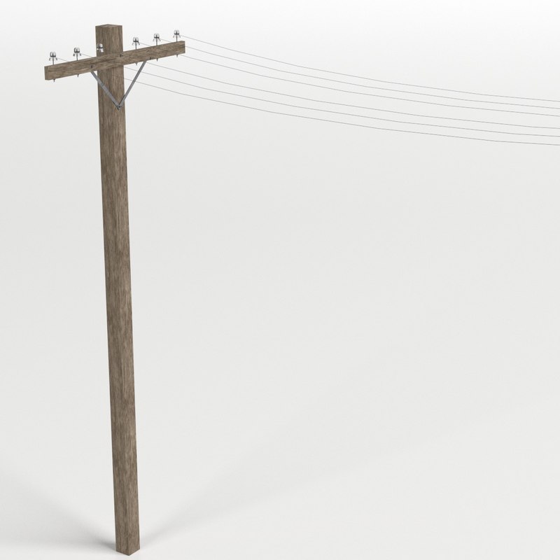Wooden telephone pole 3D model TurboSquid 1378102