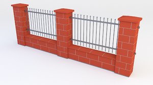 fence brick 3D