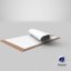 3D model paper sheets clipboard 01